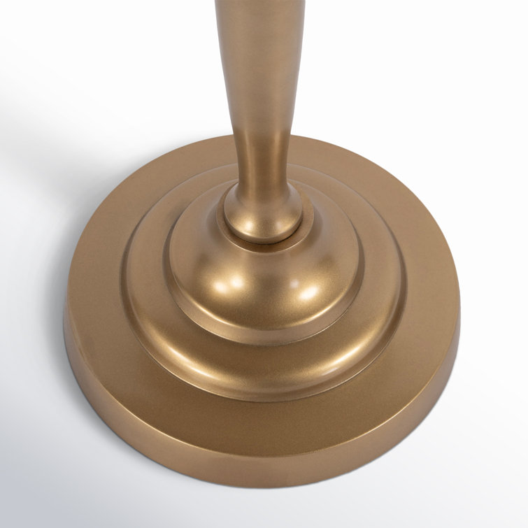 Langford Round Black and Gold Metal Side Table