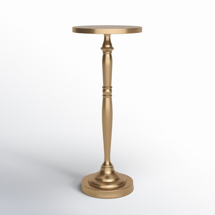Langford Round Black and Gold Metal Side Table