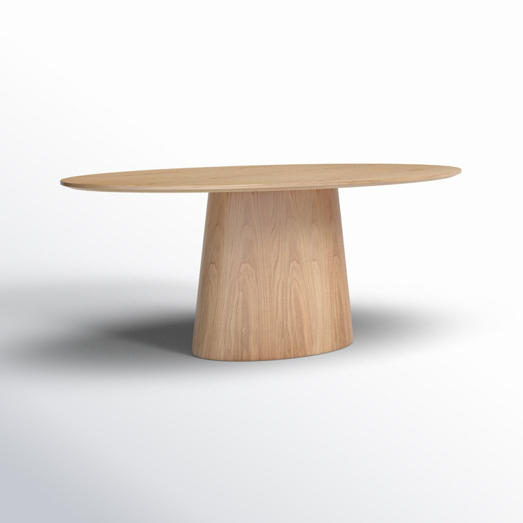 Contemporary Mid-Century 78'' Oval Natural Wood Dining Table