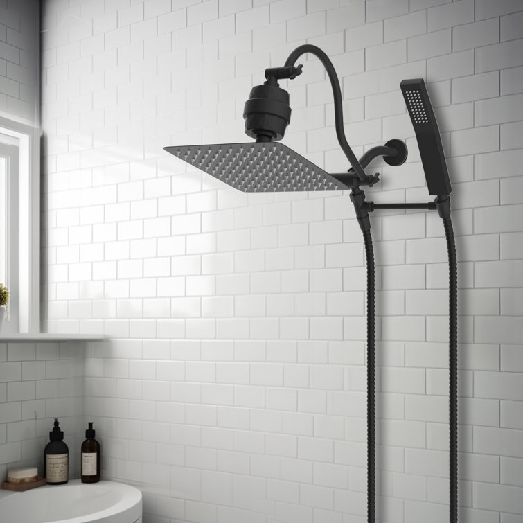 Matte Black 10'' High Pressure Rainfall Shower Head with Handheld Combo