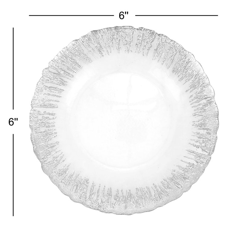 Rufolo Glass 6" Gold Brushstroke Handcrafted Canape Plate
