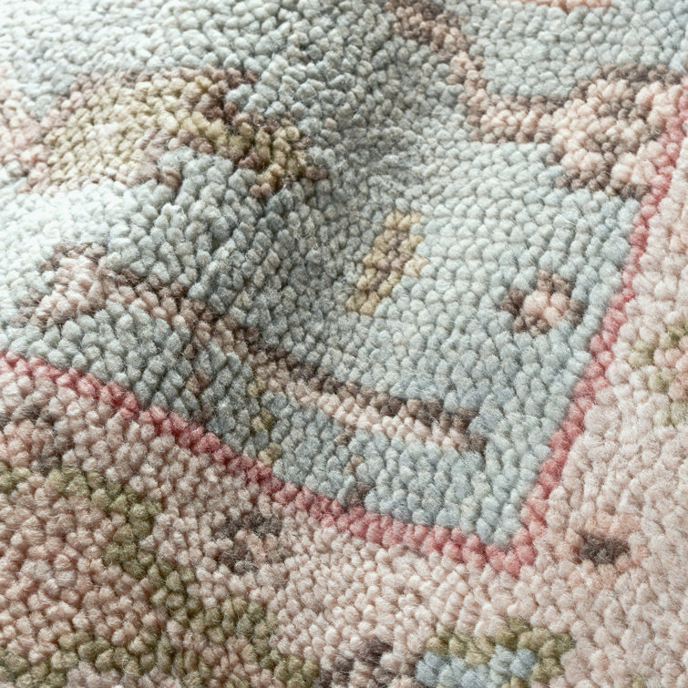 Athens Sky Blue Hand-Knotted Wool and Cotton 6' x 9' Rug