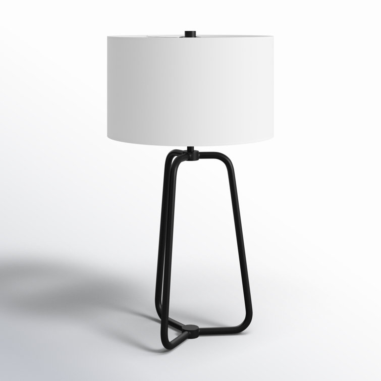 Marduk 25.5" Blackened Bronze Table Lamp with Linen Shade