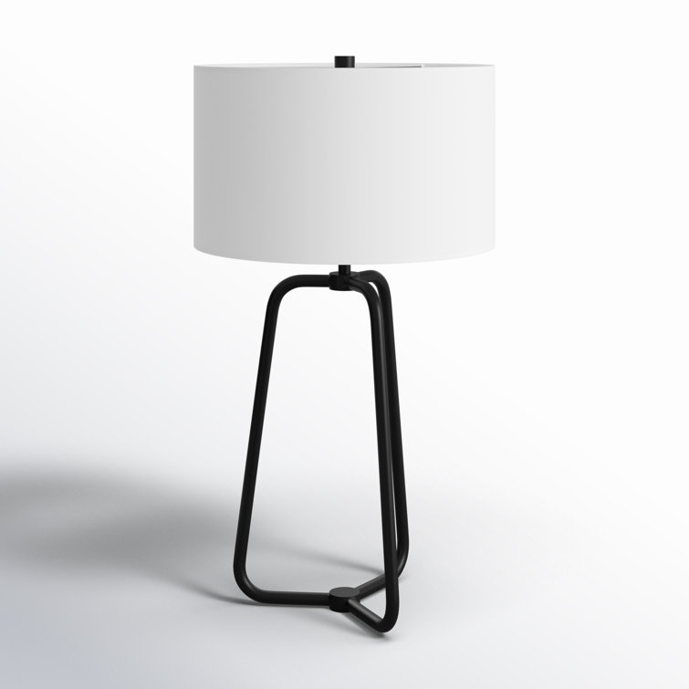 Marduk 25.5" Blackened Bronze Table Lamp with Linen Shade