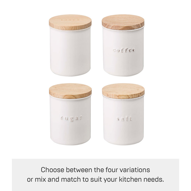 White Ceramic BPA-Free Scandinavian Canister Set
