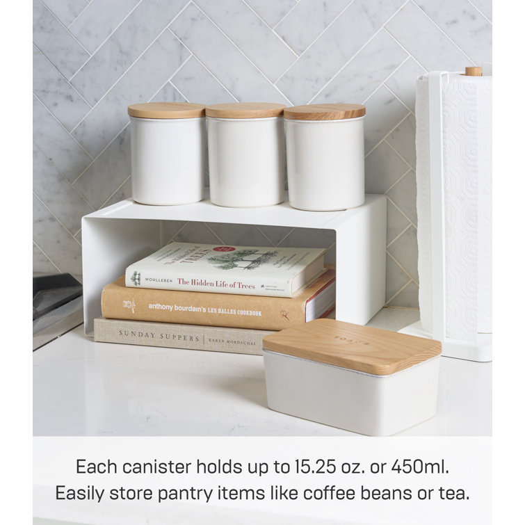 White Ceramic BPA-Free Scandinavian Canister Set