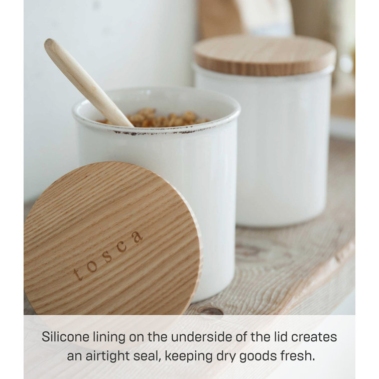 White Ceramic BPA-Free Scandinavian Canister Set