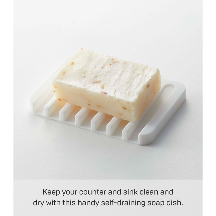 White Self-Draining Silicone Soap Tray