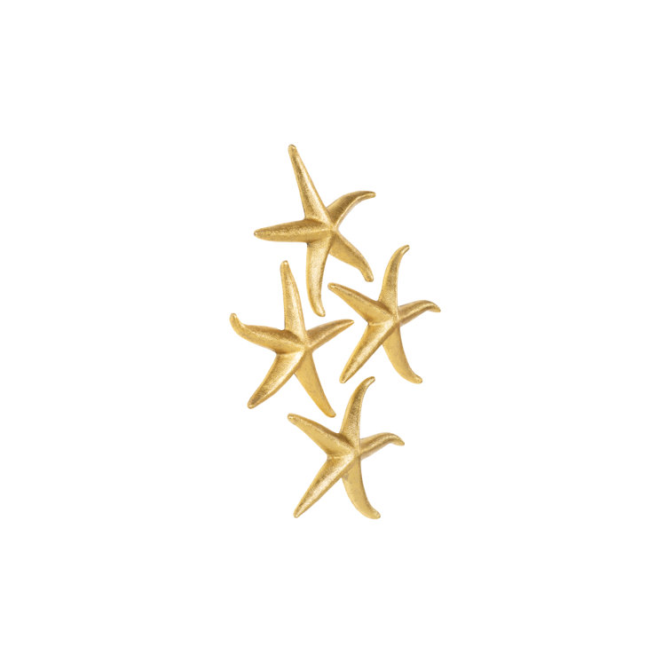 Medium Gold and Silver Resin Starfish Wall Décor Set
