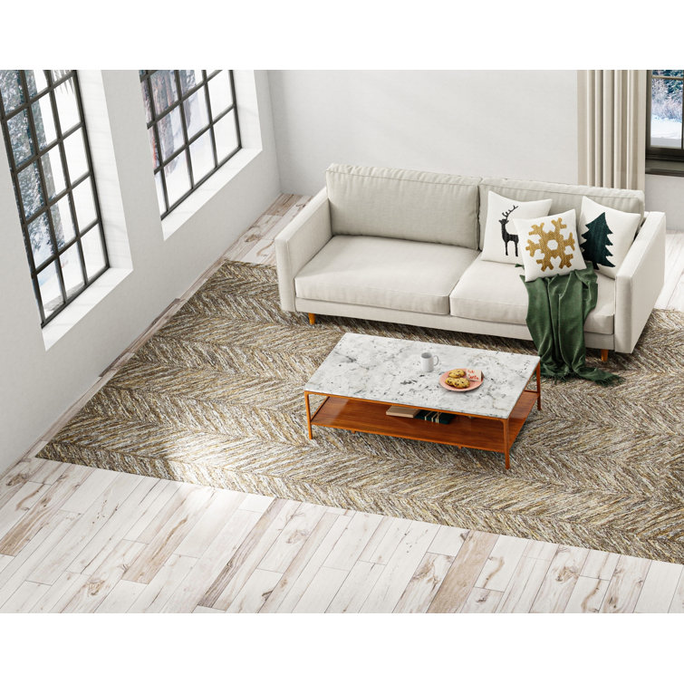 Handmade Taupe Wool Tufted Rectangular Area Rug