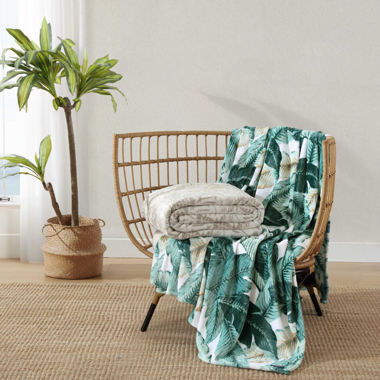Costa Blanca Beige Twin Reversible Fleece Blanket