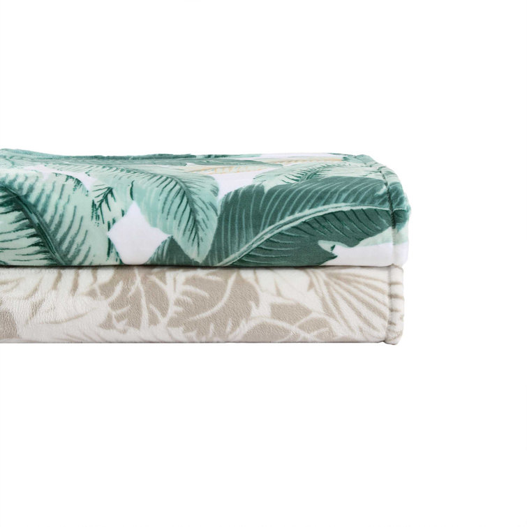 Costa Blanca Beige Twin Reversible Fleece Blanket