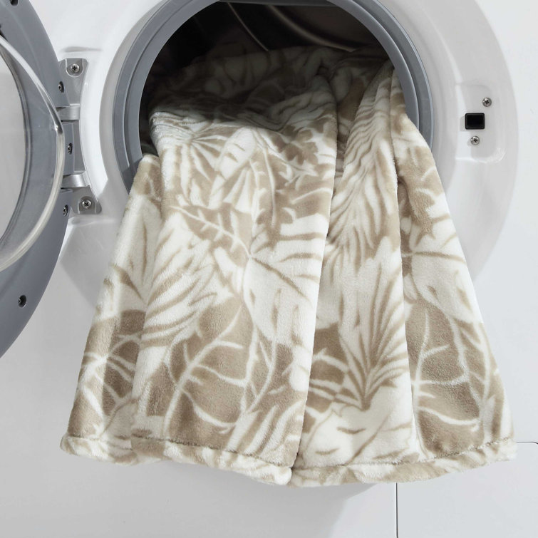Costa Blanca Beige Twin Reversible Fleece Blanket