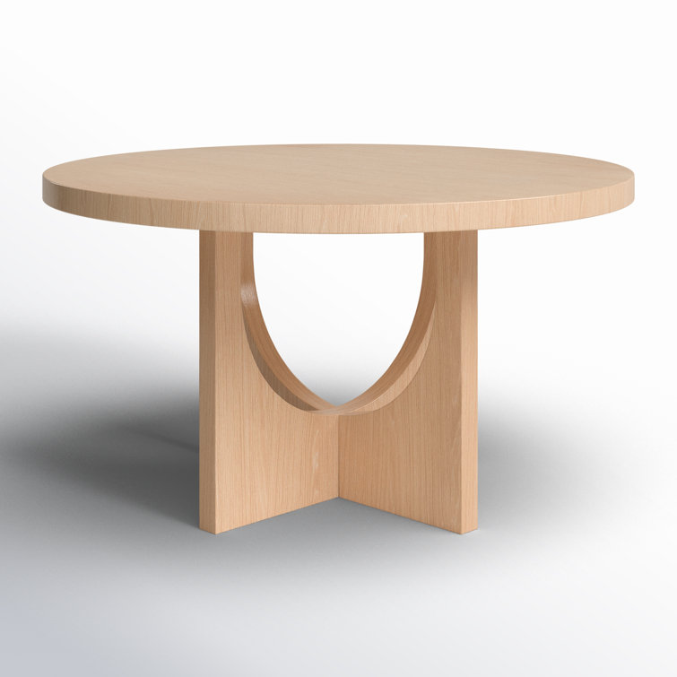 Tech Oak Round Dining Table with Interlocking Pedestals