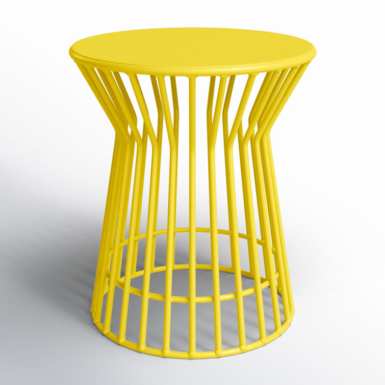 Roberta Yellow Steel Indoor/Outdoor Patio Side Table