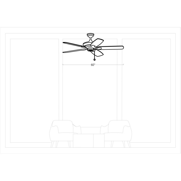 Midnight Black 60'' Low Profile Ceiling Fan with American Walnut Reversible Blades