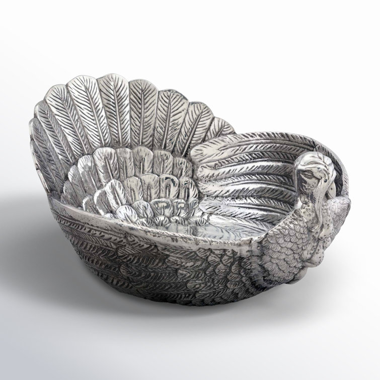 Handcrafted Aluminum Turkey Salad Bowl for Thanksgiving