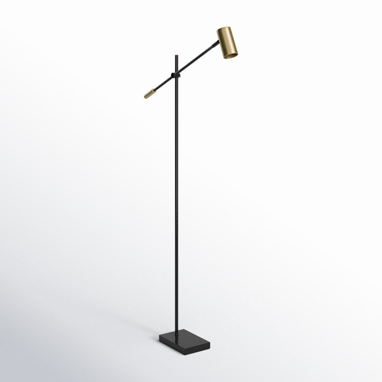Collette 58'' Adjustable Black & Antique Brass LED Task Floor Lamp