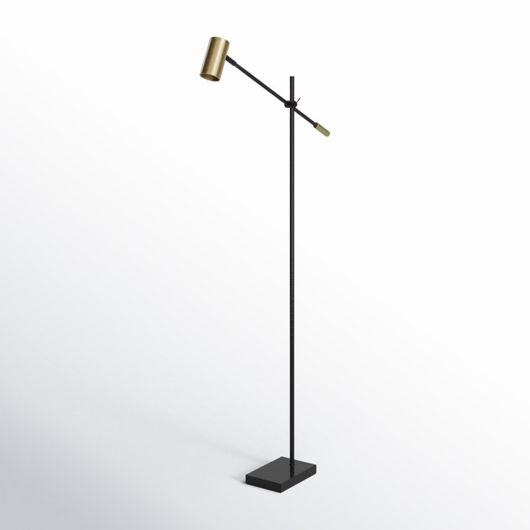 Collette 58'' Adjustable Black & Antique Brass LED Task Floor Lamp