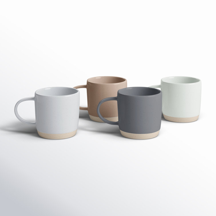 Multicolor Ceramic 12oz Coffee Mug Set with Handles