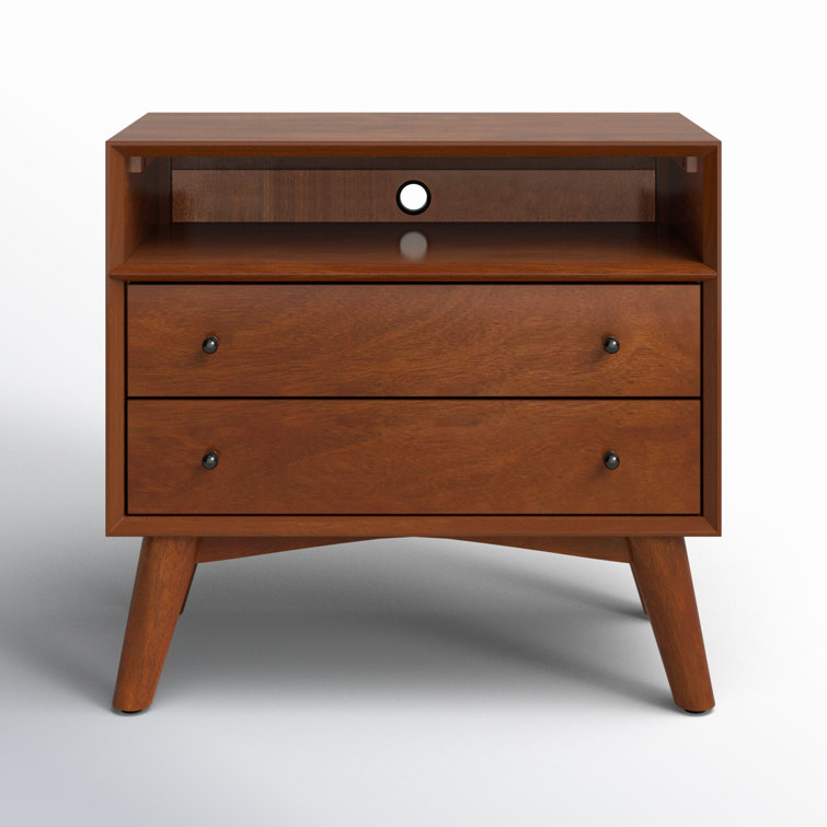 Flynn Grand 28" Brown Mahogany 2-Drawer Nightstand