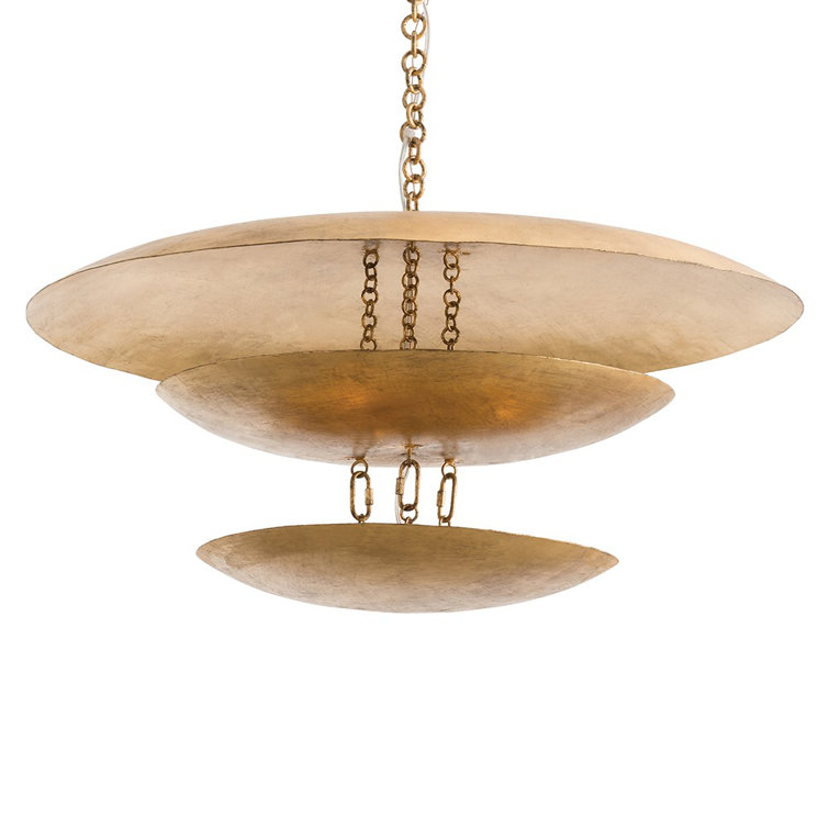 Florko 31" Dia Gold Leaf Geometric Chandelier