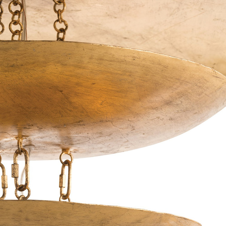 Florko 31" Dia Gold Leaf Geometric Chandelier