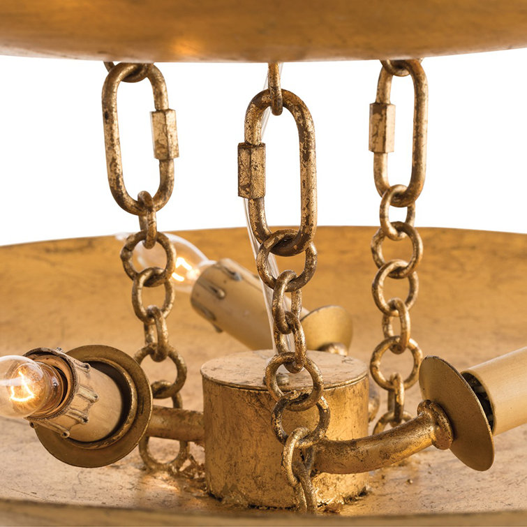 Florko 31" Dia Gold Leaf Geometric Chandelier