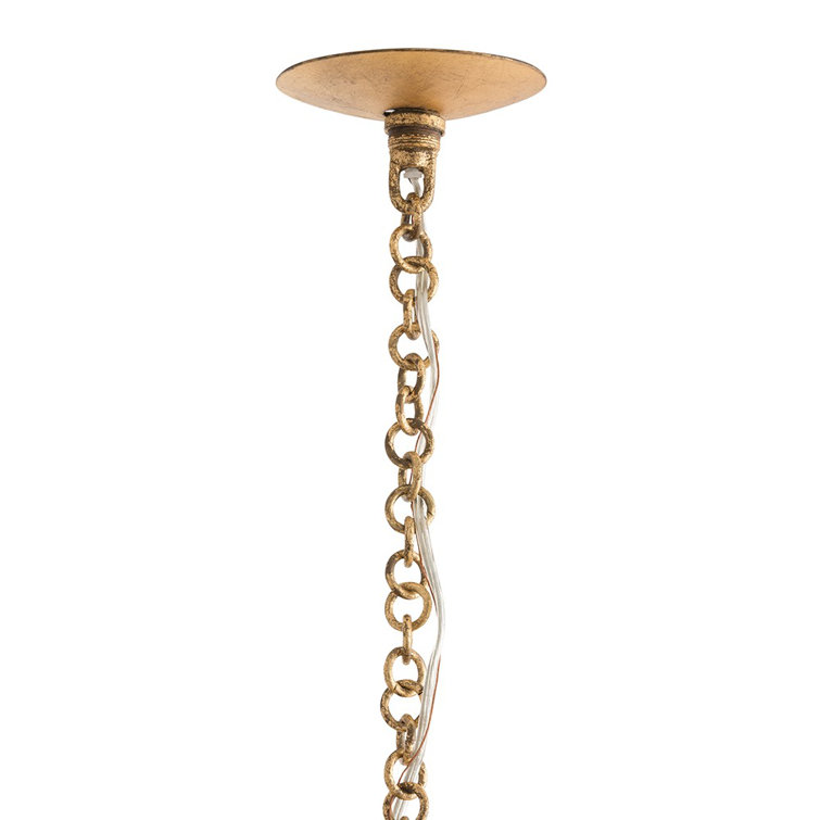 Florko 31" Dia Gold Leaf Geometric Chandelier