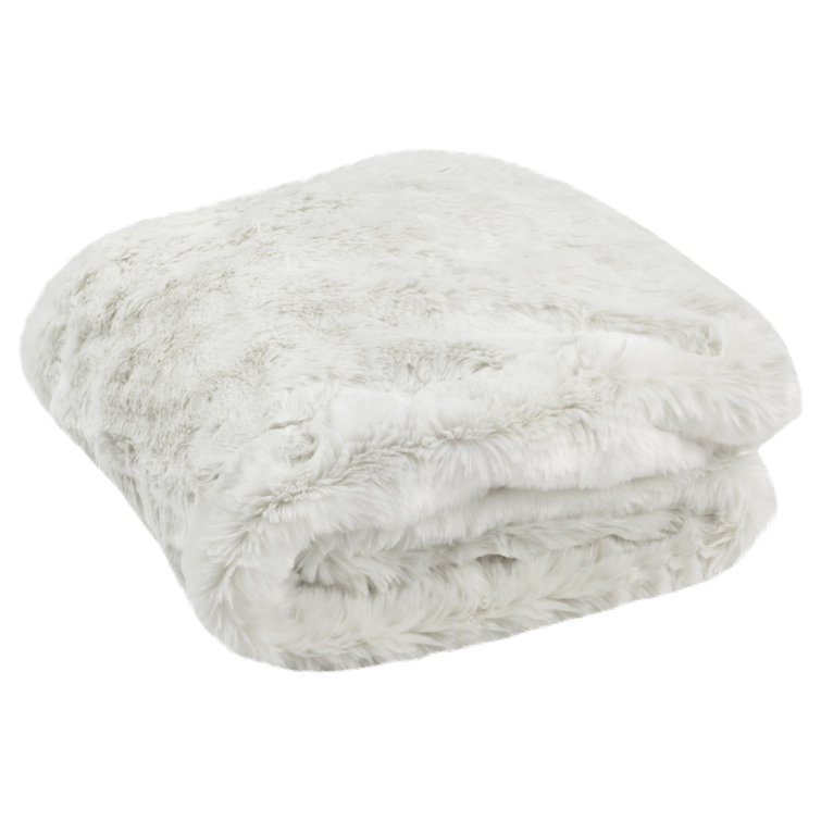 Snow White Faux Fur Reversible Throw Blanket