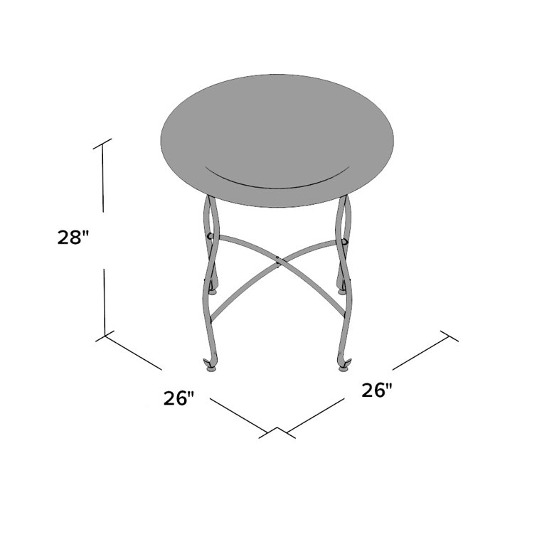 Moroccan Vineyard-Inspired Round Aluminum Tray Table in Silver and Black