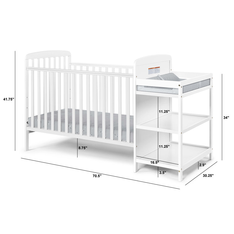Espresso 3-in-1 Convertible Crib with Changing Table
