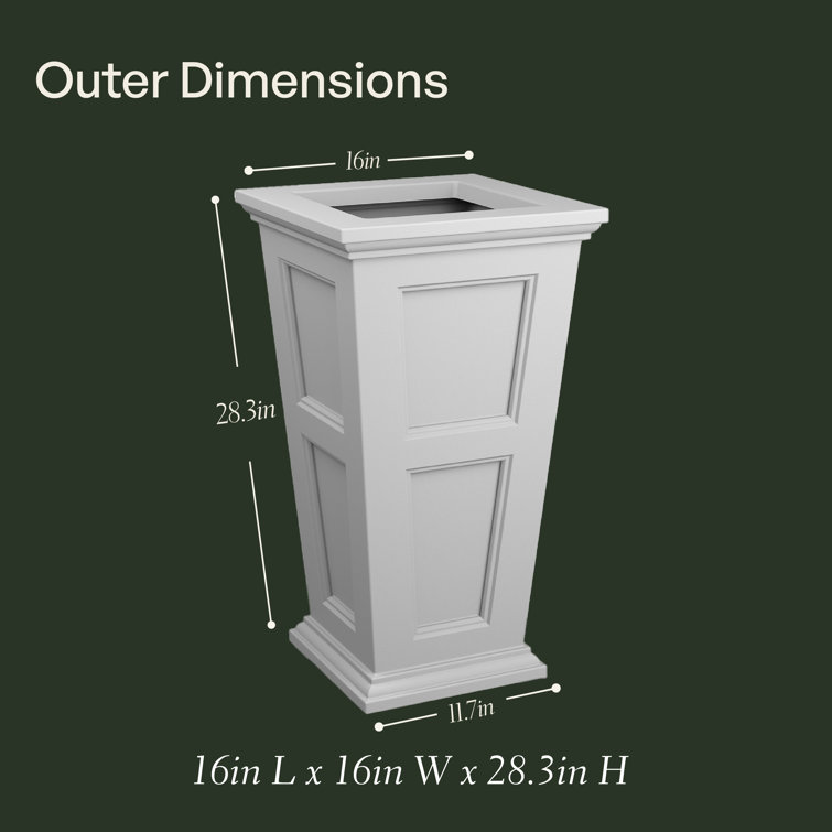 Black 28" Polyethylene Tall Outdoor Planter