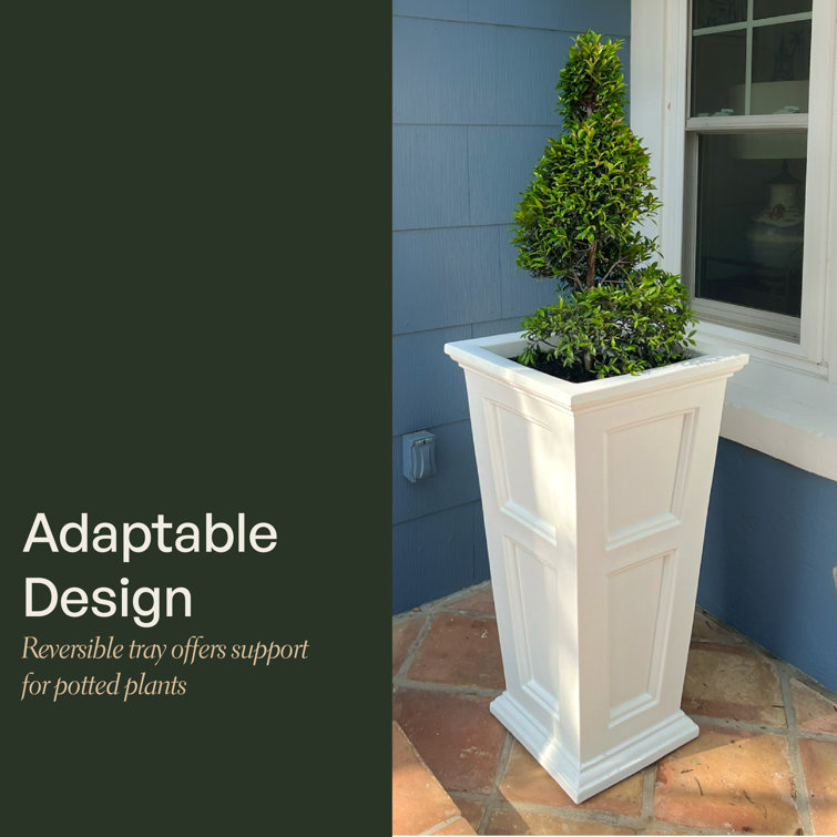 Black 28" Polyethylene Tall Outdoor Planter
