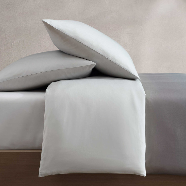 Queen Grey Ombre Cotton Duvet Cover Set