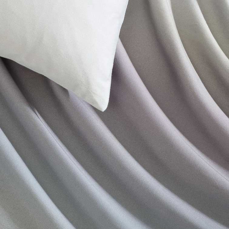 Queen Grey Ombre Cotton Duvet Cover Set