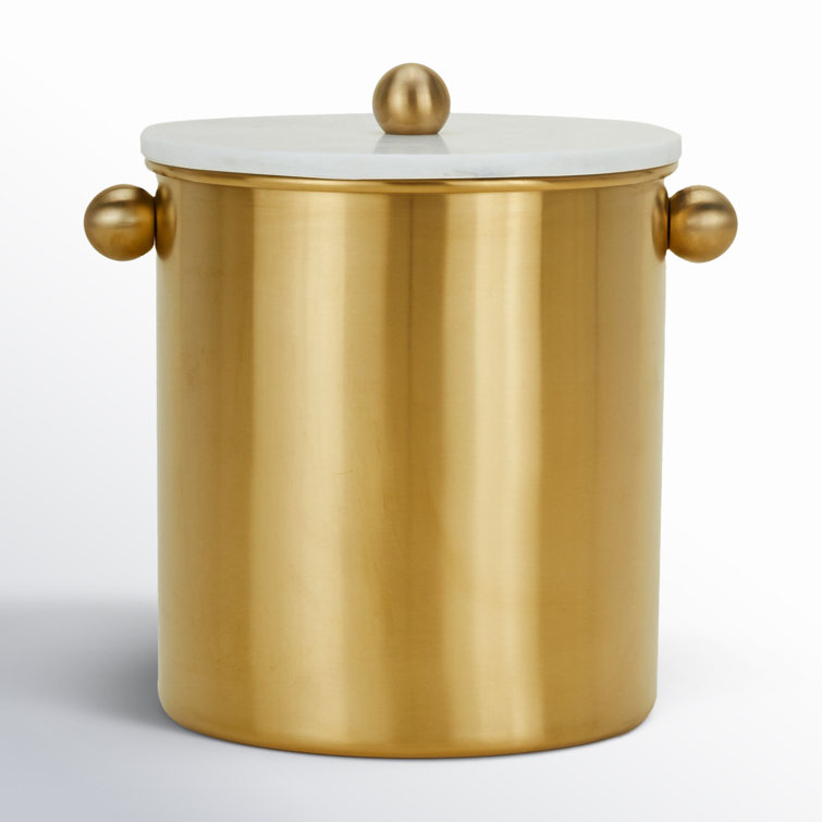 Gold Brass Coated Stainless Steel Ice Bucket with Lid