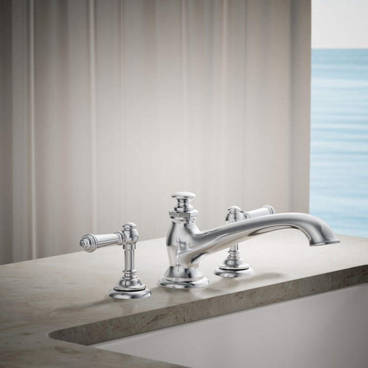 Polished Chrome Deck Mounted Brass Tub Spout