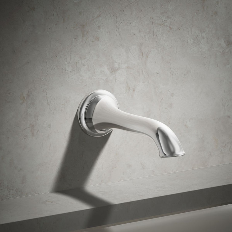 Polished Chrome Wall Mounted Brass Bath Spout