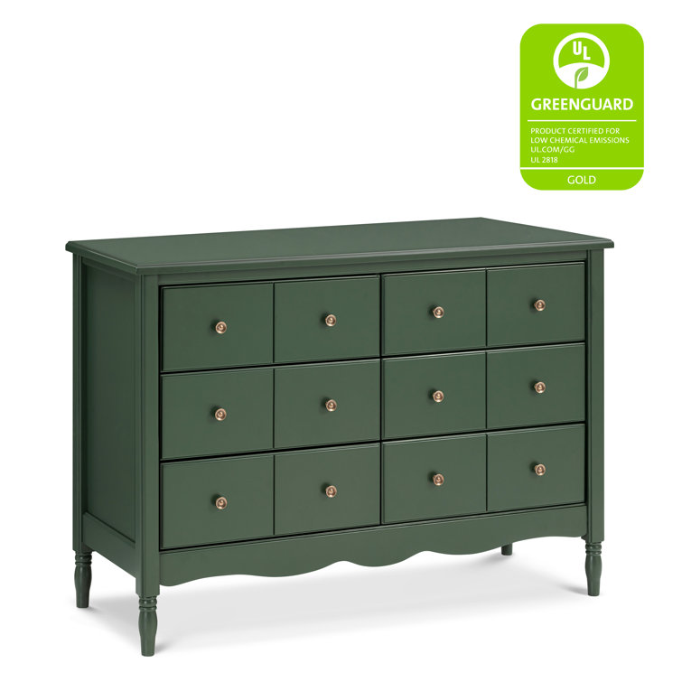 Forest Green Double Dresser with Six Drawers