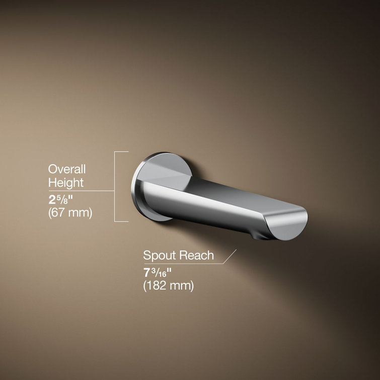 Polished Chrome Wall Mounted Bath Spout