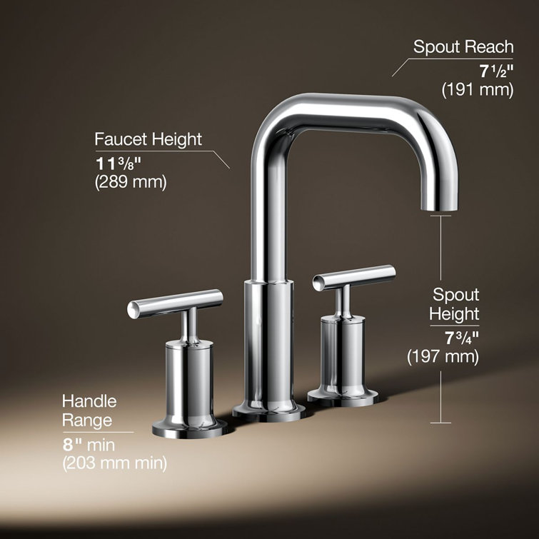 Polished Chrome Double Handle Deck-Mount Bath Faucet