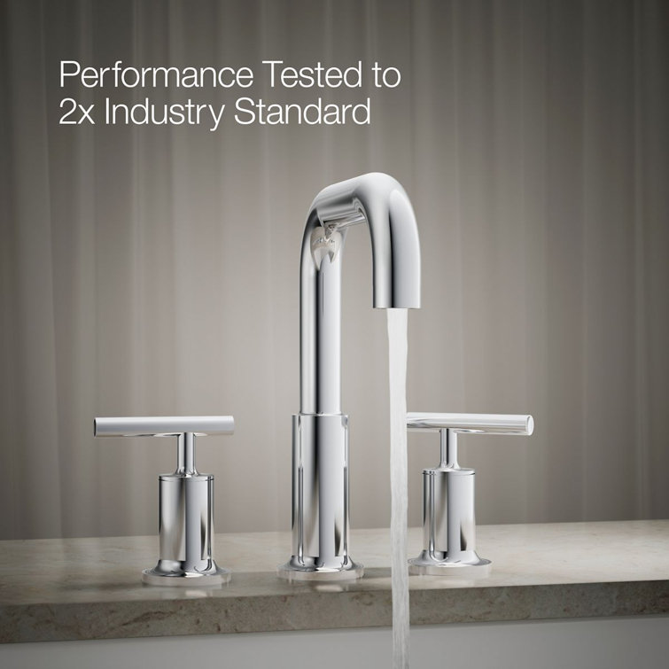 Polished Chrome Double Handle Deck-Mount Bath Faucet