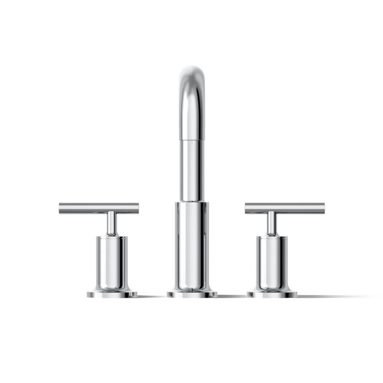 Polished Chrome Double Handle Deck-Mount Bath Faucet
