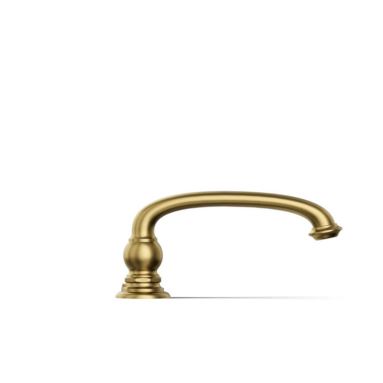 Brushed Brass Deck-Mount Roman Tub Faucet Spout