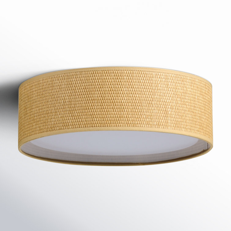Jessalyn 16" Grass Cloth LED Flush Mount Light