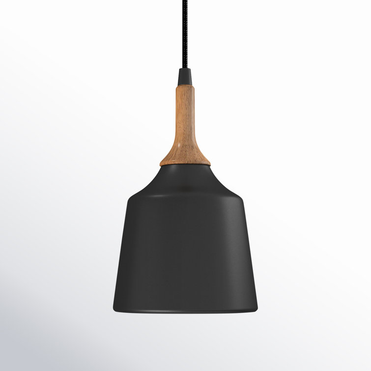 Edmar Black and Wood Single Light Pendant