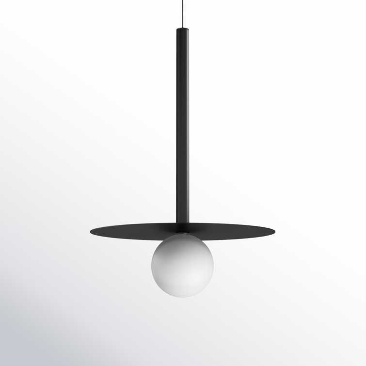 Black Aluminum Globe LED Pendant Light with Metal Shade