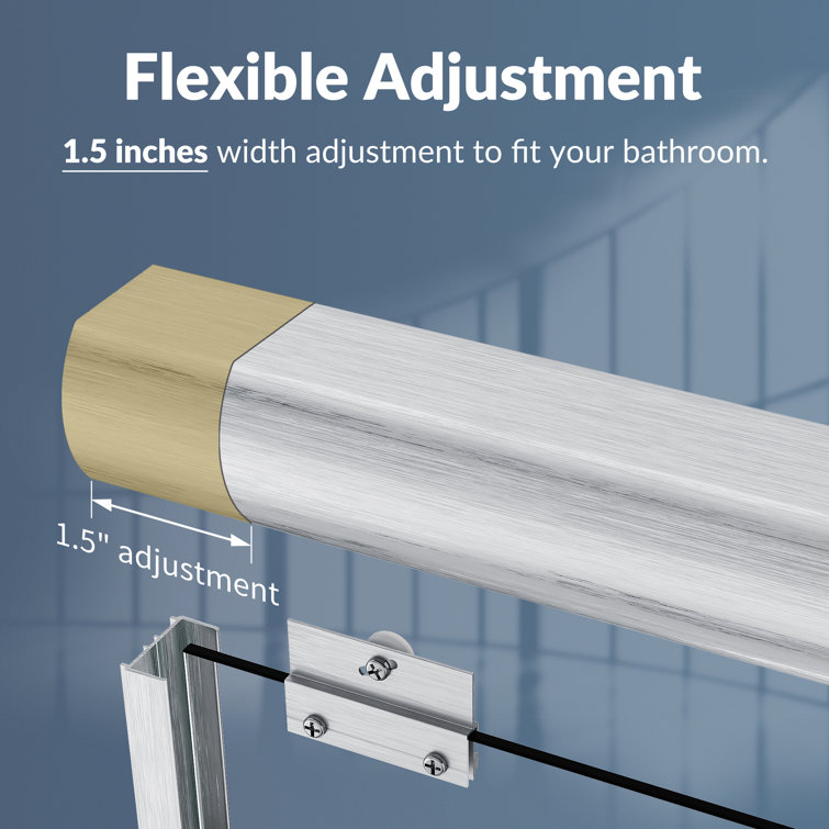 48'' W x 76'' H Brushed Nickel Aluminum Framed Sliding Shower Door