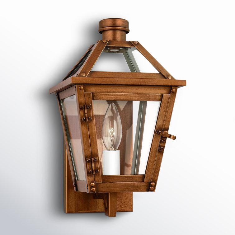 Hyannis Rustic Copper Lantern Outdoor Wall Light - 13" H
